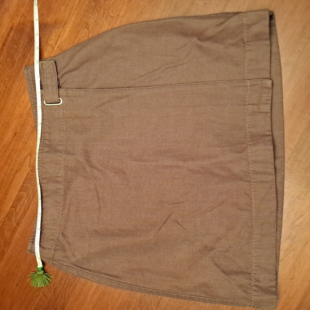 Ann Taylor Loft 2P brown wrap miniskirt